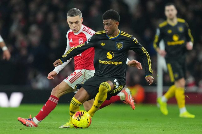 Aksi pertandingan Manchester United vs Manchester City