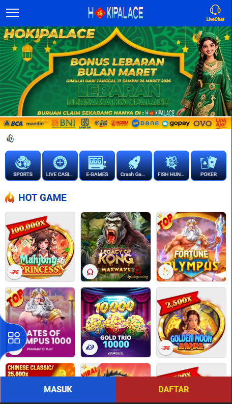 desain user interface hokipalace responsif